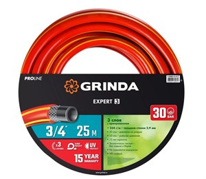 Шланг поливочный GRINDA PROLine EXPERT 3 25 м 8-429005-3/4-25 - фото 11894