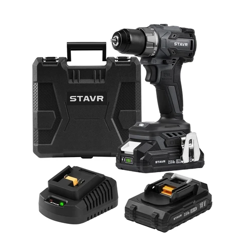 Аккумуляторная дрель-шуруповерт STAVR SDD 18BL-2К 9020100433 в магазине Арсенал