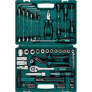 Набор инструмента универсальный KRAFTOOL EXTREM-66 (66 предм., 1/2″+1/4″) 27976-H66