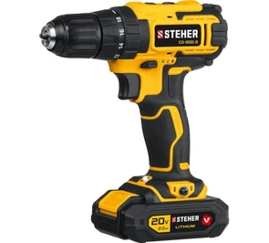 Аккумуляторная дрель-шуруповерт STEHER CD-200-2 V1 108495 в магазине Арсенал